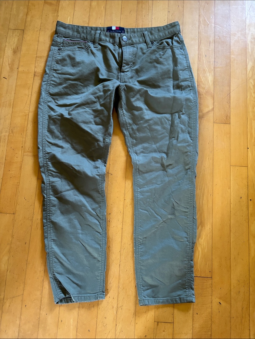 Tommy Hilfiger Olive Green Straight Fit Pants